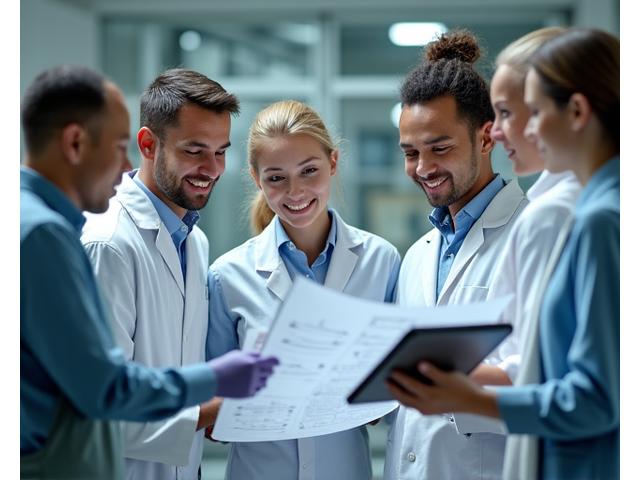 Team discussion in a modern food processing plant
